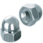 2 x M6 Plated BZP Steel Hexagon Domed Nut